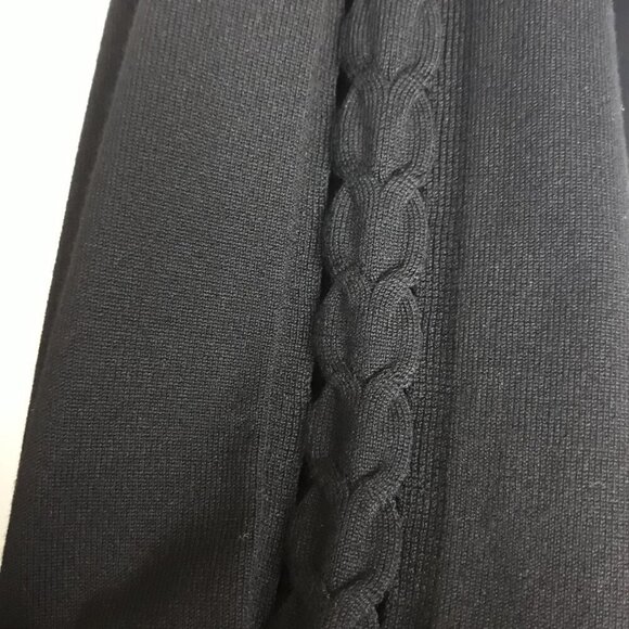 NWT Chico's Fancy Stitch Cutout Open Front Longline Sweater Cardigan Black XXL - Picture 4 of 7